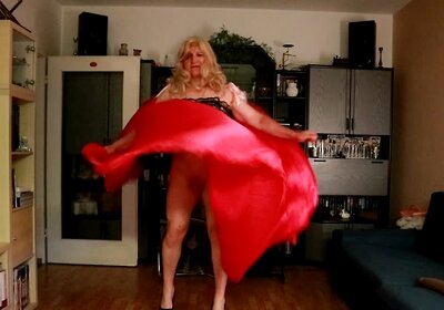 Fluttering fun with my satin nightdress.
