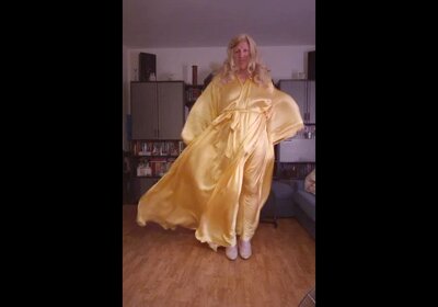 Champagne dressing gown, it drives me crazy.