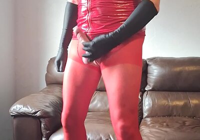 Crossdresser In Red Dress