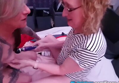 Tiny cock sissy Charlotte tries to fuck MILF Lisa