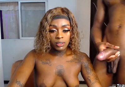 Ebony Shemale Raw BBC Fuck & Sloppy Suck