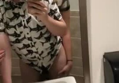 Trans girl fucks sissy boy in bathroom