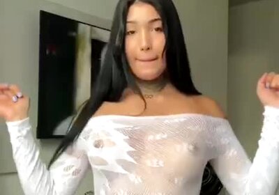 Gorgeous young Trans playing with herself