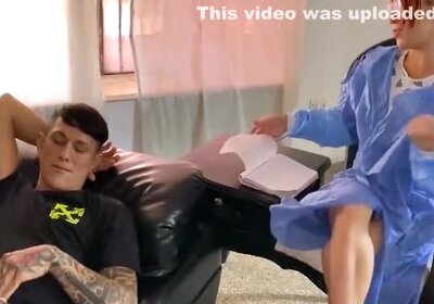 Teen guy having sex with a shemale doctor