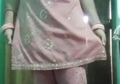 Indian Gay Crossdresser Bottom real homemade sex in pink salwar kurta with heavy jwellery just like