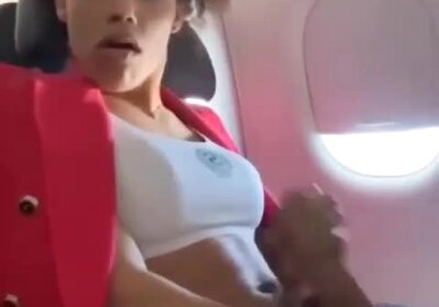 Teen risky mast and cum on plane