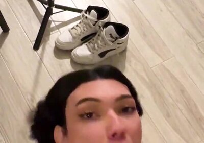 HUGE BBC destroys tiny shemale